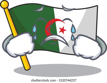 Crying flag algeria in the character shape