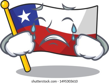 Crying flag chile mascot in character drawer