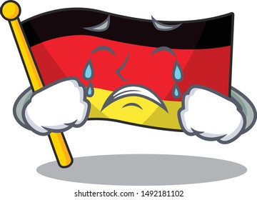 Crying flag germany cartoon formed with character