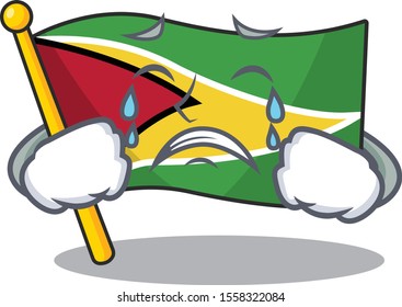 Crying flag guyana as with cartoon design