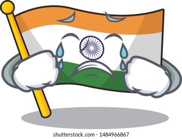 Crying flag indian isolated in the character