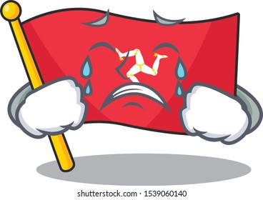 Crying flag isle of man isolated cartoon