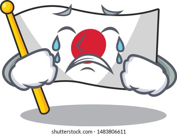 Crying flag Japan in the cartoon shape