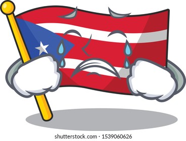 Crying flag puerto rico on a cartoon
