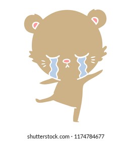llorando estilo de color plano caricatura balanceo de oso