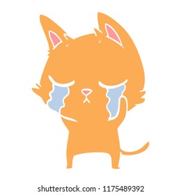 gato de dibujos animados de color llano
