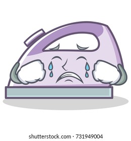 Crying flat iron character vector art