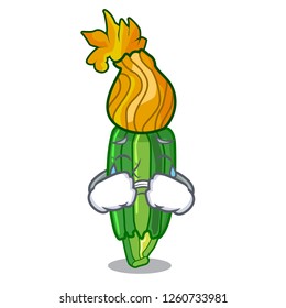 Crying flowers character on a zuchini funny