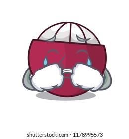 Crying fresh mangosteen fruit in the market cartoon