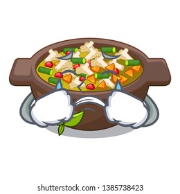 Crying fried minestrone in the cup character