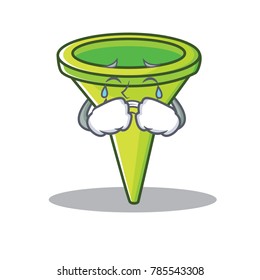 Crying funnel character cartoon style
