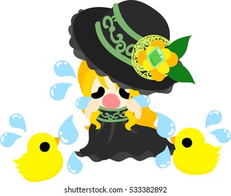 The crying girl and chicks