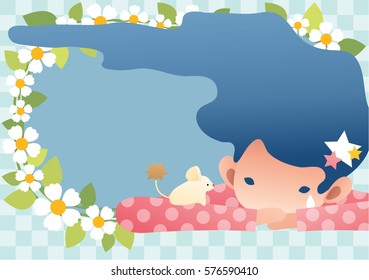 Crying Girl with a Cute Mouse