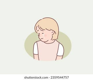 Crying girl. Hand drawn style vector design illustrations.