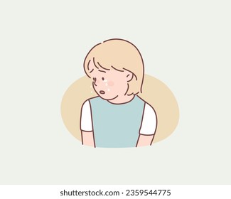 Crying girl. Hand drawn style vector design illustrations.