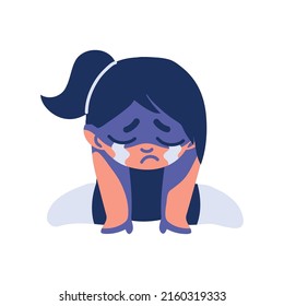 crying girl victim child abuse, design