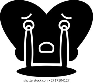 Diseño de icono de estilo de glifo de llanto