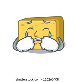 Crying gouda cheese pieces cartoon