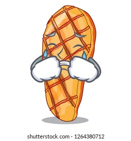 Crying grilled chicken with mix salad cartoon