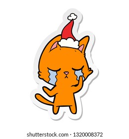 caricatura de un gato con sombrero santa dibujada a mano