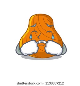 Crying hard shell mascot cartoon