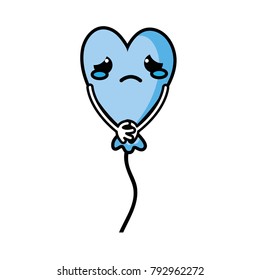 crying heart balloon kawaii with arms