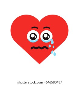 Crying Heart Vector Illustration