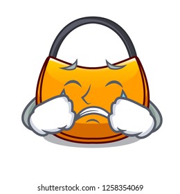 Crying hobo bag outline on image cartoon