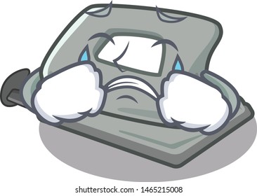 Crying hole puncher placed in cartoon drawer