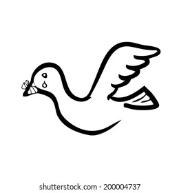 Crying hurt pigeon vector character