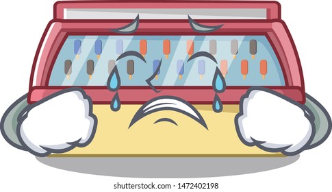 Crying ice cream freezer in character shape
