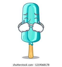 Crying Ice cream shaped with stick cartoon Crying Ice cream shaped with stick cartoon