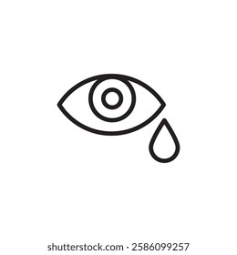 Crying icon black and white vector outline sign