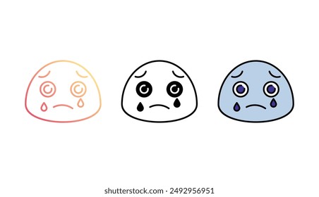 Crying icon design with white background stock illustration