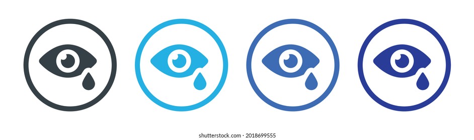 Crying icon. Eye with tear icon vector illustration