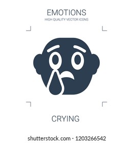 crying icon. high quality filled crying icon on white background. from emotions collection flat trendy vector crying symbol. use for web and mobile