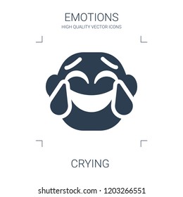 crying icon. high quality filled crying icon on white background. from emotions collection flat trendy vector crying symbol. use for web and mobile