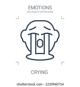 crying icon. high quality line crying icon on white background. from emotions collection flat trendy vector crying symbol. use for web and mobile