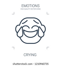crying icon. high quality line crying icon on white background. from emotions collection flat trendy vector crying symbol. use for web and mobile