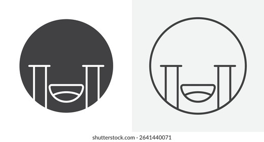 Crying icon Line graphics illustration