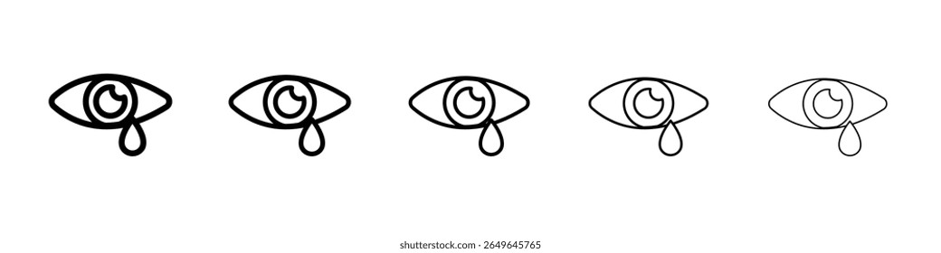 Crying icon outline simple illustration isolated