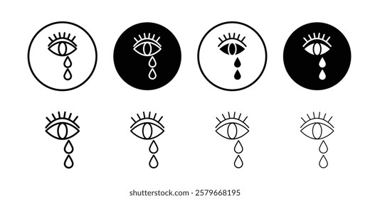 Crying icon Outline thin set pack series