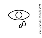 Crying icon Thin line art isolated