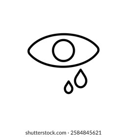 Crying icon Thin line art isolated