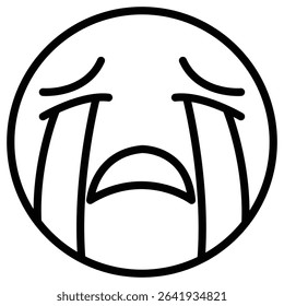 Crying icon Thin line vector design