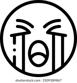 crying icon. Thin Linear Style Design Isolated On White Background