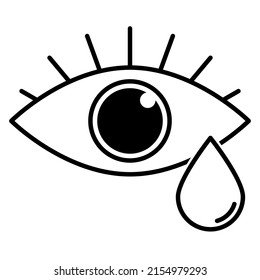 Crying icon in trendy outline style design. Vector illustration isolated on white background.