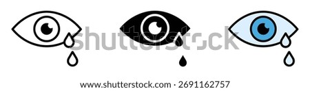 Crying icon vector. emotion, grief, and sadness symbol. vector illustration.