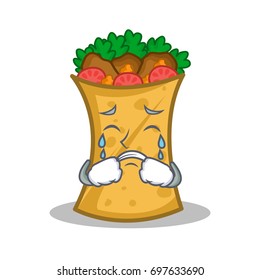 Crying kebab wrap character cartoon