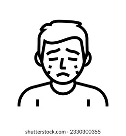 crying kid boy mood line icon vector. crying kid boy mood sign. isolated contour symbol black illustration